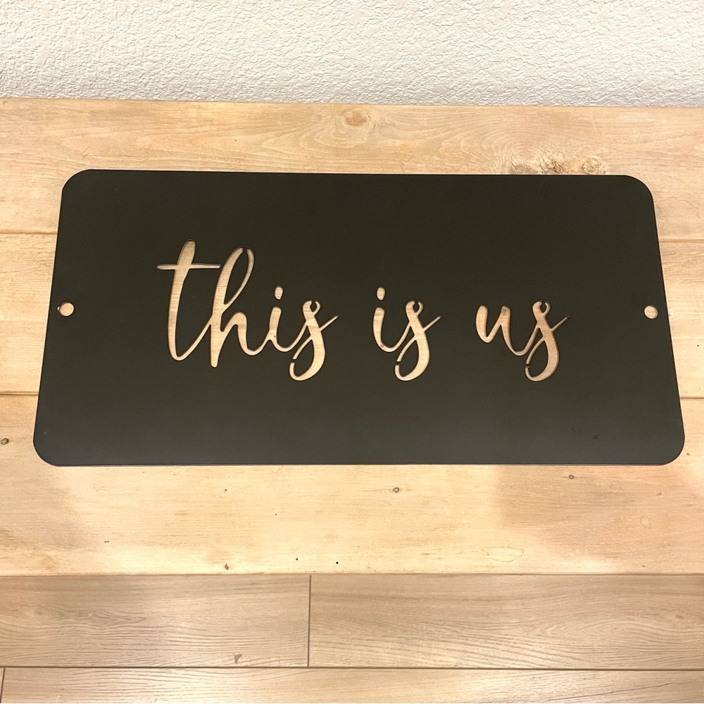 This Is Us Black Metal Sign Hanging Wall Decor